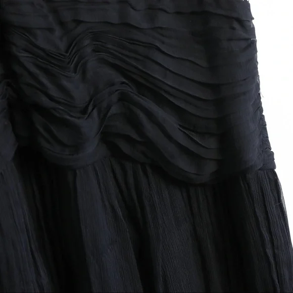 Tadashi Shoji evening dress black gown upscale chic maxi long event gala lace 16 - Picture 5 of 8